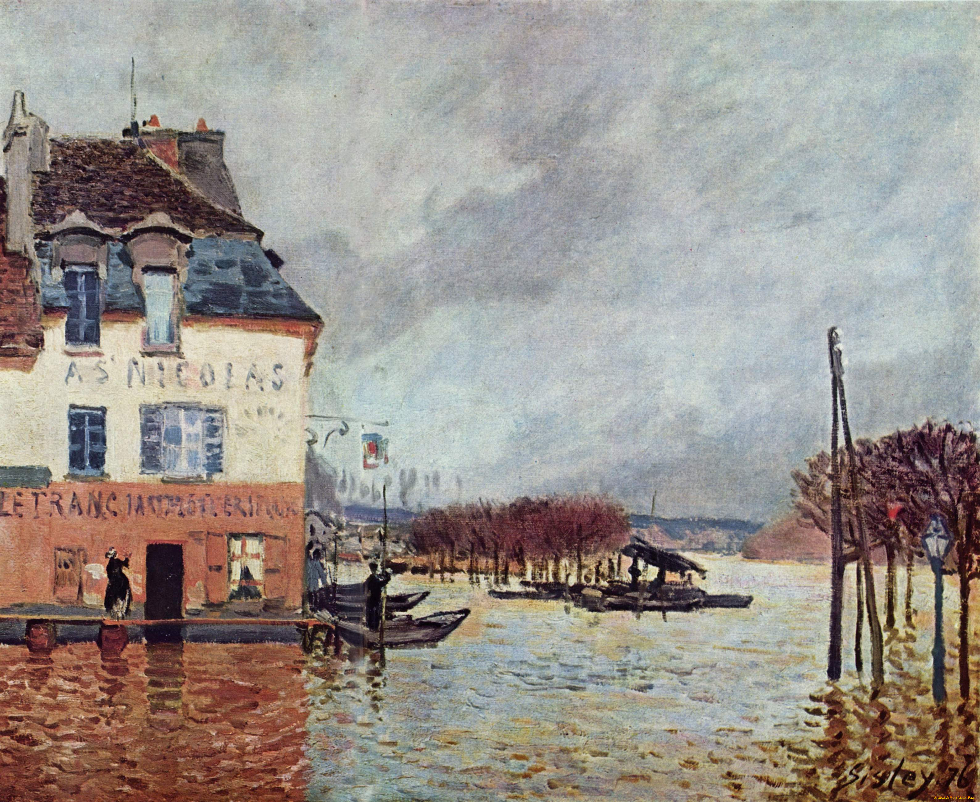 flood at port-marly, , alfred sisley, , , , , 